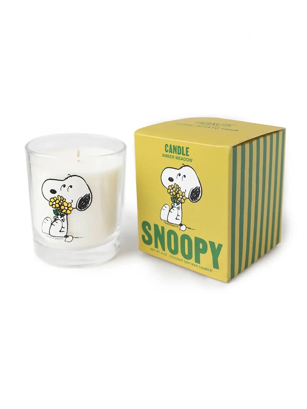 ❤️‍🔥BOGO FREE NWT Snoopy Peanut Amber Meadow Soy Candle Home Decor Accent Glass